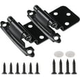 thumbnail image 1 of TDCHINGES 4 Pack Black 3/8" Overlay Cabinet Hinges Matte Black, 1 of 5