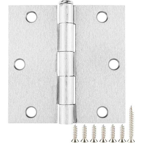TDCHINGES 90 Pack Nickel Door Hinges Satin Nickel 3.5 x 3.5 Inch with Square Radius Corners