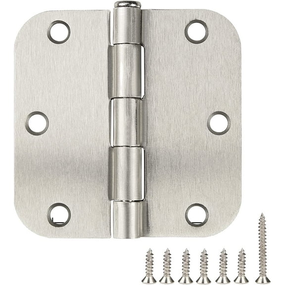 TDCHINGES Door Hinges 3.5 Inch 5/8" Radius 108 Pack Interior Door Hinges Brushed /Satin Nickel Hinges for Doors