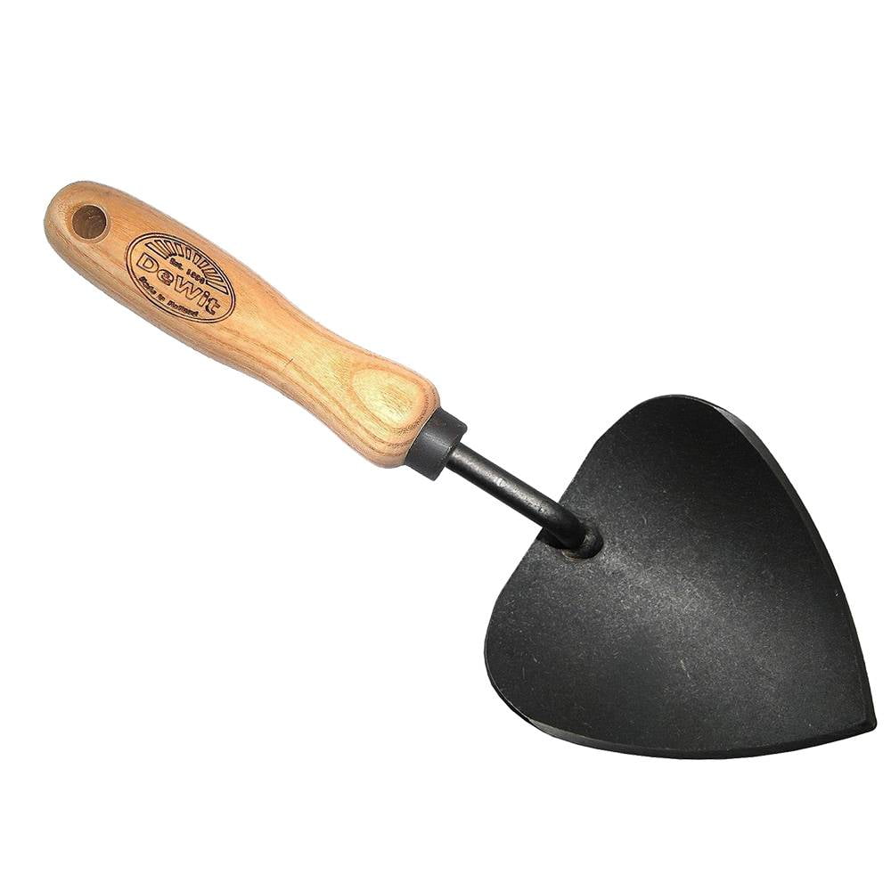 Heart-Shaped Black Boron Steel Potting Trowel with Ash Wood Handle