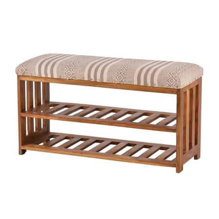 TDI TDI42 Upholstered Entryway Storage Bench with 2 Open Shelves