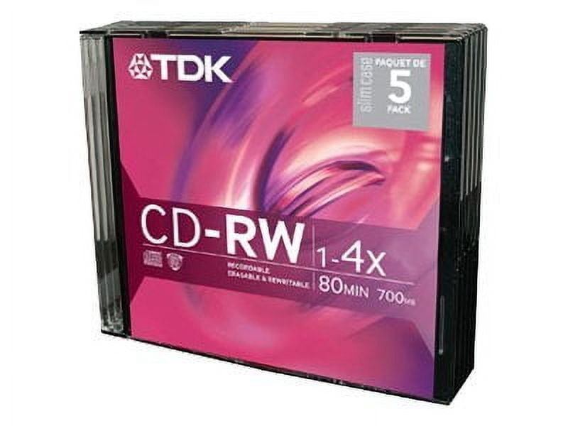 TDK - 5 x CD-RW - 700 MB (80min) 4x - slim jewel case - Walmart ...