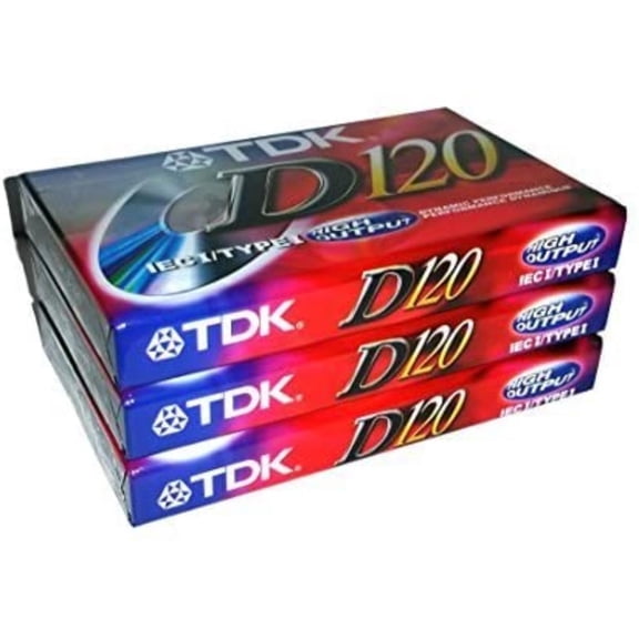 TDK Dynamic Performance D120 High Output IEC I / Type I - 3 Pack Audio Cassette Tapes, A superior general-purpose audio cassette. By Brand TDK