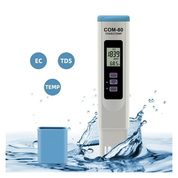 TDS EC TEMP Meter COM-80 Total Dissolved Solids Monitor Conductivity Tester For Aquarium Hydroponics Drinking Water ,Wide Applications
