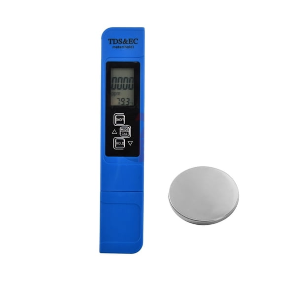 TDS/EC/TEMP Water Quality Tester Detection Conductivity Temperature Tester Backlit Blue Meter 0-9999ppm 0-9999us/cm Test ,Accurate - WITH BATTERY_X