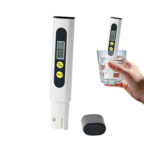 TDS Meter, Digital Water Quality Tester with ATC, 0-9990 ppm Measuring Range, Portable Water Tester for Drinking Water, Tap Water, Aquariums, RO/RODI Systems (White)
