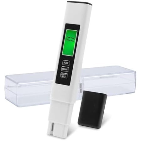 TDS Meter Digital Water Tester, 4 in 1 TDS EC & Temperature Meter, Water Quality Hardness Testing Kits, High Accuracy PPM Meter for Drinking Water, Hydroponics, Aquarium, Pool, RO System