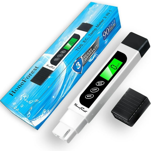 TDS Meter, Digital Water Tester - Accurate and Reliable, Measures TDS, EC & Temperature (F/C), 0-9990ppm, Test Meter for Drinking Water, RO/DI System, Aquariums, etc