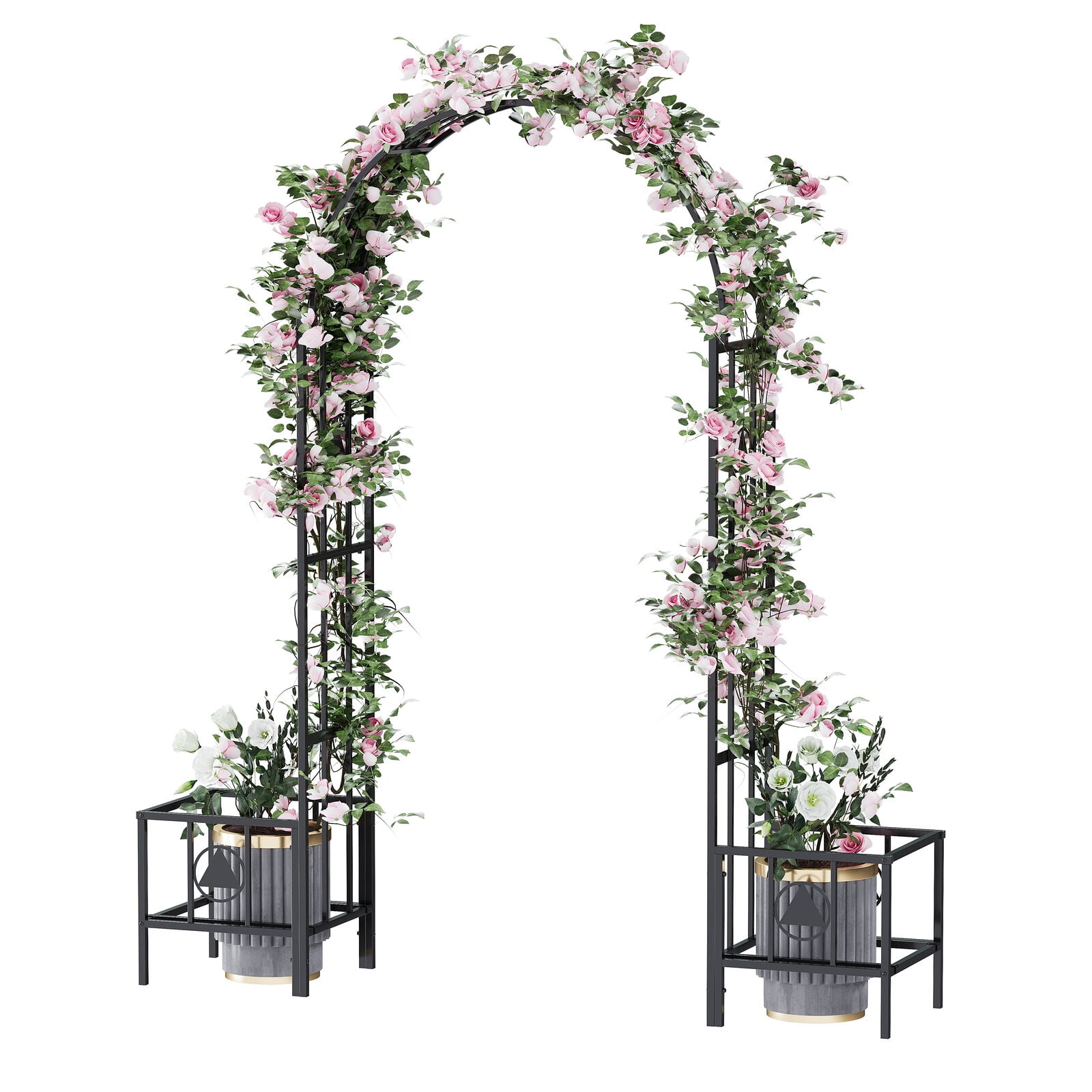 TDUKDB 7.5FT Steel Garden Arch Trellis - Ideal for Climbing Plants ...