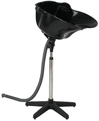 TDUKDB Adjustable Height Portable Salon Deep Basin Shampoo Sink with Drain, Hair Treatment Barber Bowl Tool Beauty Salon Equipment