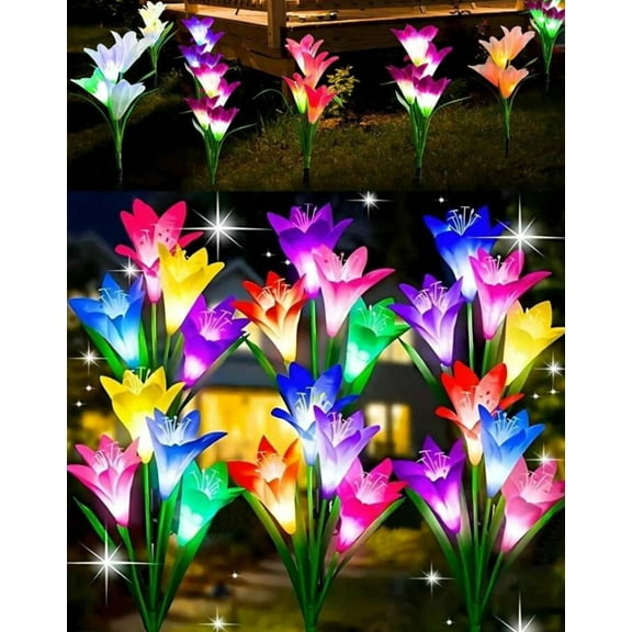 TDW 4 Pack Outdoor Solar Powered LED Garden Stake Lights