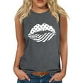 thumbnail image 1 of TDYHUAO 4th of July Tank Tops Women American Flag Stars Stripes Lips Funny Graphic Casual Sleeveless Tee Top Patriotic Shirt, 1 of 4