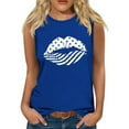 thumbnail image 1 of TDYHUAO 4th of July Tank Tops Women American Flag Stars Stripes Lips Funny Graphic Casual Sleeveless Tee Top Patriotic Shirt, 1 of 4