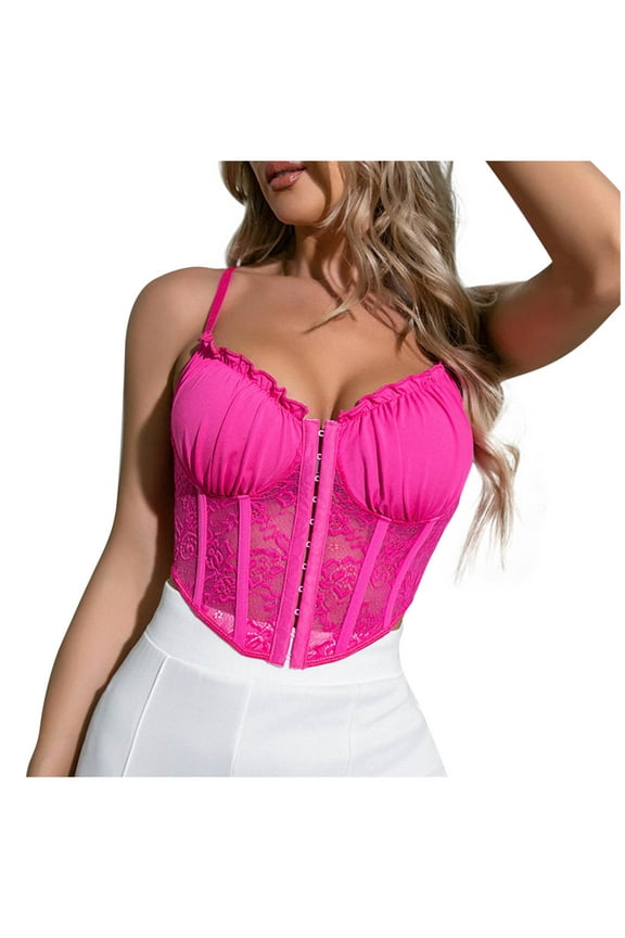 Corset Tops for Women Vintage Floral Bustier Tops Y2K Summer Cami Crop Tops Sexy Boned Bustier Bodyshaper Party Bodice