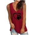 thumbnail image 1 of TDYHUAO Dog Paw Tank Top for Women Dog Lover Shirts V Neck Dog Paw Print Heart Tee Shirt Cute Dog Mom Sleeveless Tunic Tops, 1 of 3