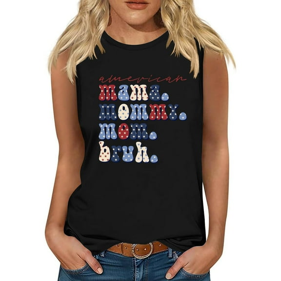 TDYHUAO Mama Mommy Mom Bruh Tank Tops Women Mama Tanks Tops Funny Mama Life Letter Print Graphic Sleeveless Tees Shirts