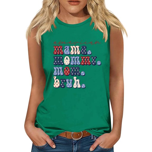 TDYHUAO Mama Mommy Mom Bruh Tank Tops Women Mama Tanks Tops Funny Mama Life Letter Print Graphic Sleeveless Tees Shirts