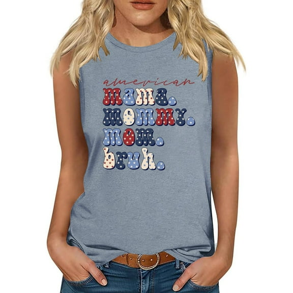 TDYHUAO Mama Mommy Mom Bruh Tank Tops Women Mama Tanks Tops Funny Mama Life Letter Print Graphic Sleeveless Tees Shirts