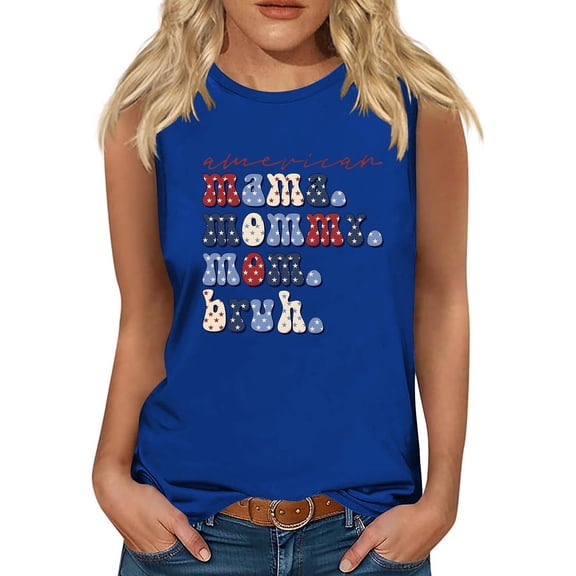 TDYHUAO Mama Mommy Mom Bruh Tank Tops Women Mama Tanks Tops Funny Mama Life Letter Print Graphic Sleeveless Tees Shirts