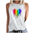 thumbnail image 1 of TDYHUAO Rainbow Heart Tank Tops for Women Summer Crew Neck Sleeveless LGBTQ Shirt Casual Vacation Tanks Lesbian Tank Top, 1 of 5