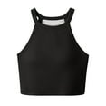 thumbnail image 1 of TDYHUAO Ribbed Knit Tank Tops for Women Halter High Neck Seamless Cute Crop Top Basic Sleeveless Workout Athletic Yoga Shirts, 1 of 4