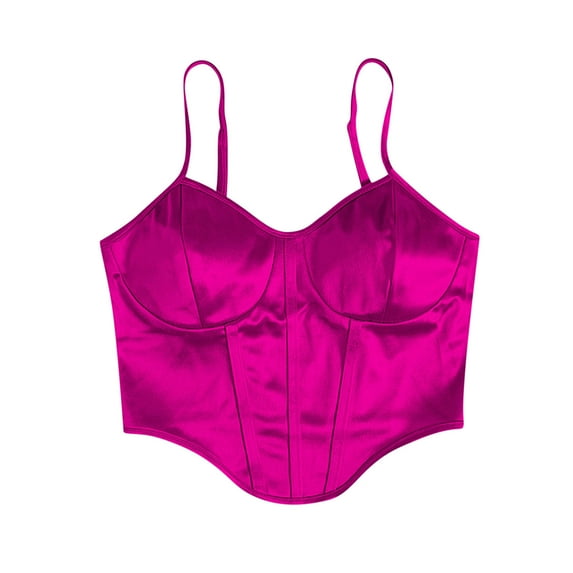 TDYHUAO Women Sexy Satin Adjustable Spaghetti Strap Crop Top Silk Tank Top Corset Y2K Fashion Bustier Party Clubwear Cami Tops