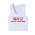thumbnail image 1 of TDYHUAO World's Best Ex Girlfriend Funny Sayings Tank Top Women's Summer Tank Tops Workout Exercise Shirts Y2k Yoga Crop Tops, 1 of 1
