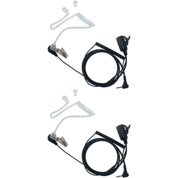 TDYUSG Acoustic Tube Earpiece Headset With Mic PTT Compatible with Motorola Talkabout MH230R MR350R T200 T200TP T260 T260TP T460 T600 MT350R 2 Way Radio 2Pack