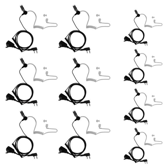 TDYUSG Acoustic Tube Earpiece Headset Mic PTT Compatible with Baofeng UV-5R BF-888S Kenwood PUXING Arcshell 2 Way Radio 10 Packs
