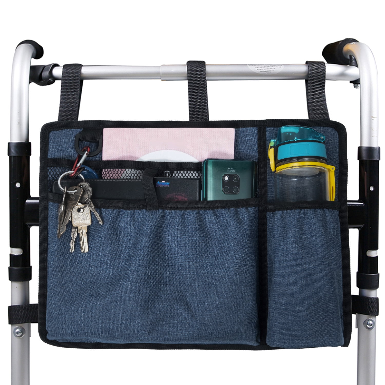 TDYUSG Walker Bag Basket with Cup Holder Suit for Adult Folding Walkers Rollator Organizer Carry