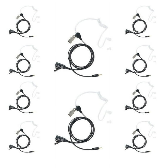 TDYUSG Walkie Talkie Earpiece Headset with Mic PTT Compatible with Cobra Microtalk Cxt195 Cx112 PX655 ACXT1035r ACXT145 ACXT545 RX385 RX685 Two Way Radio 10Pack