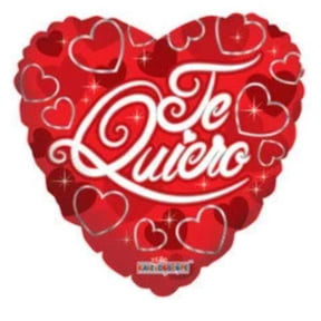 ESP Te Quiero Clsico 18 Foil Balloon, Romantic Design, Multicolor
