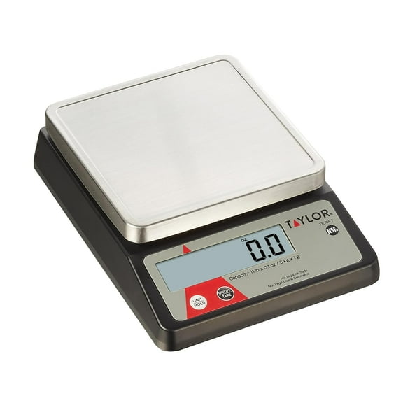 TE10FT 11-Pound Commercial Digital Portion Control Scale, 11 lb (5 kg) in 0.1 oz (1 g) Food and Cooking Scale, Tare and Hold Function, NSF, Stainless Steel Platform
