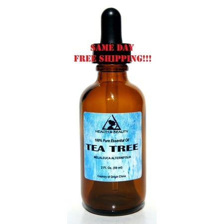 TEA TREE ESSENTIAL OIL AROMATHERAPY NATURAL 100% PURE GLASS DROPP 2.0 OZ, 59 ml