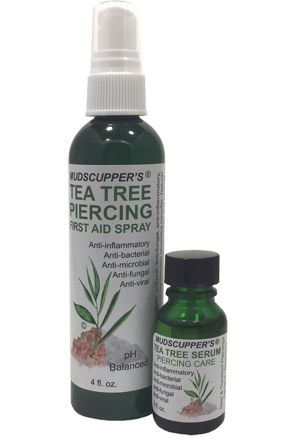 TEA TREE Piercing Aftercare Set -  Piercing First Aid Spray & Piercing Serum Set