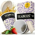 thumbnail image 1 of TeaDeus Strawberry Green Tea Built in a Cup Christmas Gift 16 Eco Friendly and Convenient Cups to Go with Organic Loose Leaf Tea Enjoy Hot or Iced for Home Travel and Office, 1 of 6