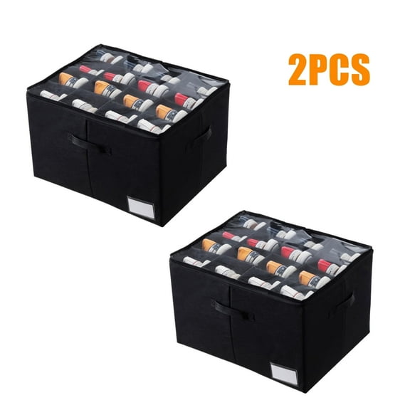 TEAFIRST 2 Pcs Shoe Organizer, Large Foldable Shoe Storage Bin Containers for Closet, Fits 32 Pairs