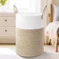 thumbnail image 1 of TEAFIRST 60L Laundry Hamper, Woven Cotton Rope Large Capacity Laundry Hamper Handles for Bathroom, 1 of 6