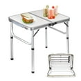 thumbnail image 1 of TEAFIRST Camping Table, Picnic Square Folding Table 2 FT Adjustable Height Cleaning Table, White, 1 of 7