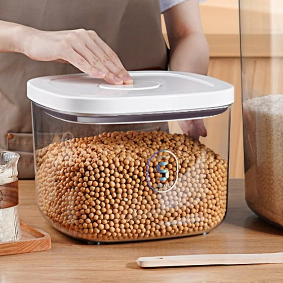 TEAFIRST Food Storage Containers, Flour And Sugar Containers Airtight 10 Lb Plastic, BPA-free, Clear