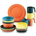 thumbnail image 1 of TEAFIRST Sets of 20 Pieces Plastic Dinnerware , Unbreakable and Reusable BPA Free Multicoloured, 1 of 9