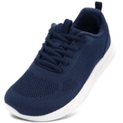 Walking Shoes for Women Sneakers Breathable Orthopedic Swollen Feet Diabetic Shoe Gym Workout Plantar Fasciitis Running Tennis Athletic with Adjustable Lace-up Navy 9