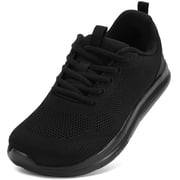 Walking Shoes Women Extra Wide Width Tennis Sneakers Comfortable Mesh Arch Support Running Athletic Shoe for Orthopedic Plantar Fasciitis Diabetic Bunions All Black 8.5