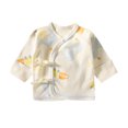 thumbnail image 1 of TEAJOPSUU 0-3M Preemie Newborn Baby Side Snap Shirt Cotton Boy Girl Unisex Underwear Cute Printed Short Sleeve Wrap Around Kimono Tees Pajama Tops E-Beige, 1 of 3