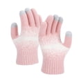 thumbnail image 1 of TEAJOPSUU 1 Pair Winter Knit Gloves for Women Touch Screen Elastic Thermal Warm Lining Gloves Elastic Cuff Gloves for Cold Weather A-Pink, 1 of 3