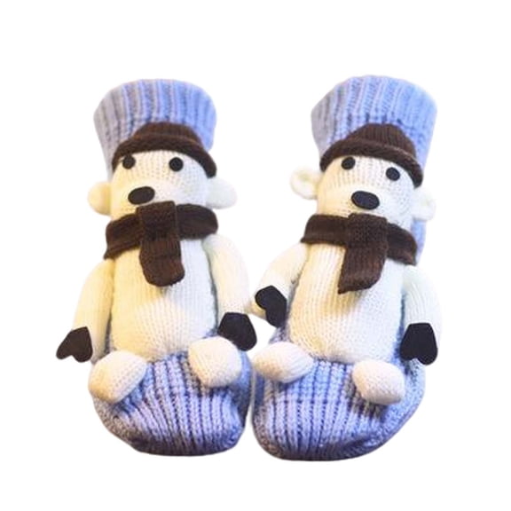 TEAJOPSUU 1 Pairs Knit Soft Socks for Women and Men Non-Slip Household Floor Socks Winter Warm Thick Comfy Casual Animals Slippers Socks,Polar Bear01-Coffee*