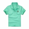 thumbnail image 1 of TEAJOPSUU 2-12Y Boys Short Sleeve Shirt Soft Button Down T Shirt Moisture Wicking Sport Tee Shirts for Toddler Baby Tween Boys Summer Button Up Shirts Mint Green, 1 of 3