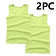 thumbnail image 1 of TEAJOPSUU 2 Pack Kids Tank Tops Unisex Boys Girls Ribbed Round Neck Sleeveless Workout Shirt Summer Solid Color Basic Tops 2-14 Years Green, 1 of 7