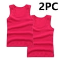 thumbnail image 1 of TEAJOPSUU 2 Pack Kids Tank Tops Unisex Boys Girls Ribbed Round Neck Sleeveless Workout Shirt Summer Solid Color Basic Tops 2-14 Years Hot Pink, 1 of 7