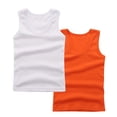thumbnail image 1 of TEAJOPSUU 2 Pack Tank Tops for Unisex Kids Summer Loose Sleeveless T Shirt for Boys Girls Lightweight Soft Round Neck Shirt Orange, 1 of 3